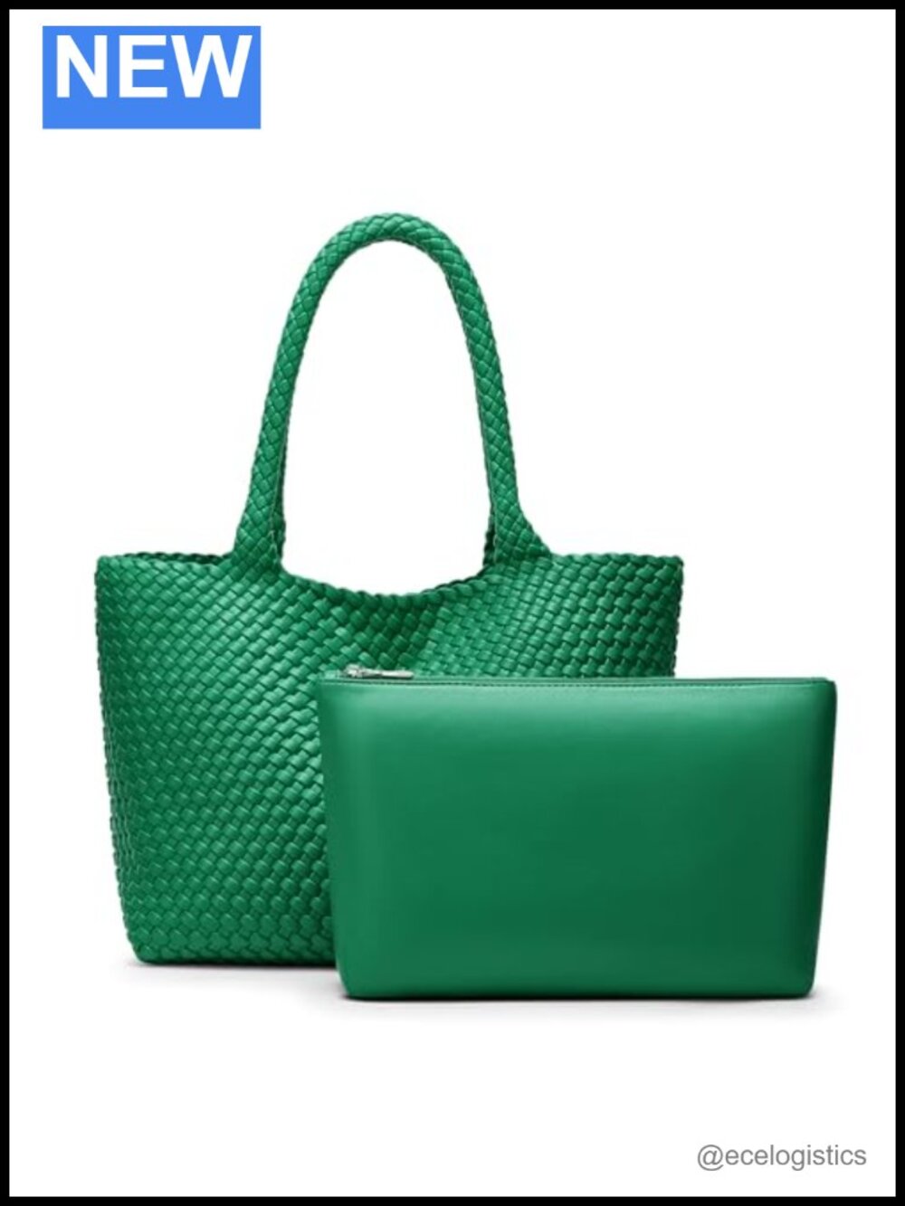 Woven Tote Bag for Women Handwoven Vegan Leather Travel Beach Vacation with
